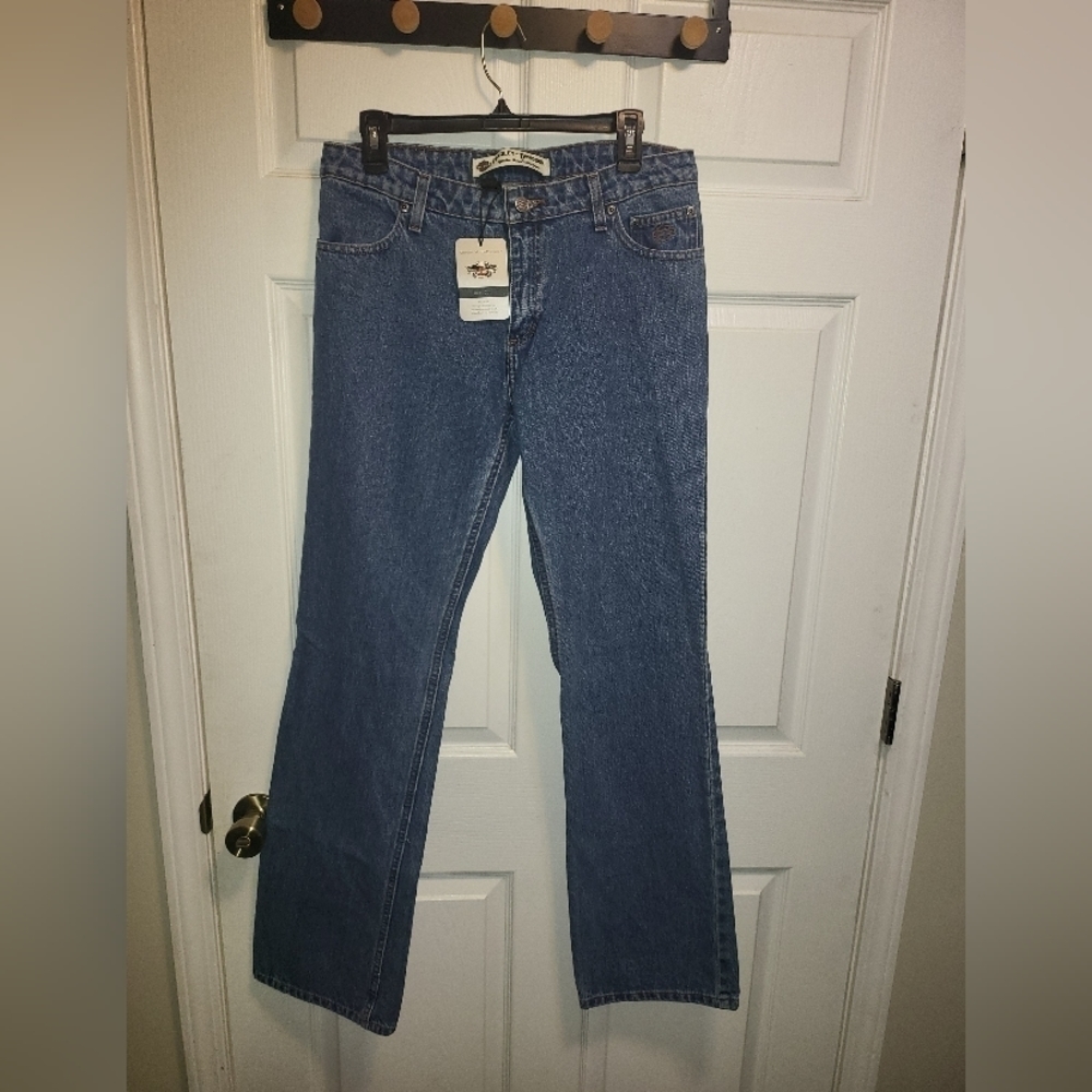 Women's Harley-Davidson High Rise Boot Cut Leg - Medium Indigo 8 Tall #069